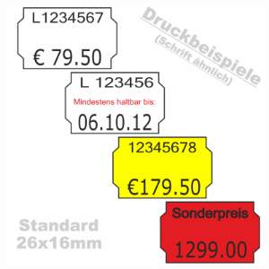 Standard-Etiketten | 26x16 mm Etiketten Standard 26x16mm