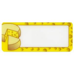 Kunststoff-Preisschild "Käse" | Farbe: Weiß/Gelb | 120x50 mm preisschild-aus-kunststoff-weiss-gelb-kaese-120x50mm
