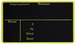 Obstschild oder Gemüseschild "Ursprungsland" | Farbe: Schwarz/Gelb | 185x110mm obstschild-gemueseschild-schwarz-gelb-185x110mm-ursprungsland