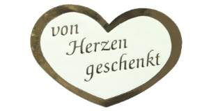 Weiße Herzetiketten mit Druck in Glanzgold: "von Herzen geschenkt" | 32x24mm herzetiketten-32x24mm-weiss-mit-druck-in-glanzgold-von-herzen-geschenkt