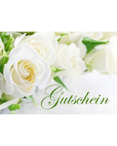 Gutscheinkarte weiße Rosen