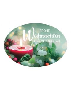 Etiketten oval Weihnachten Eukalyptus