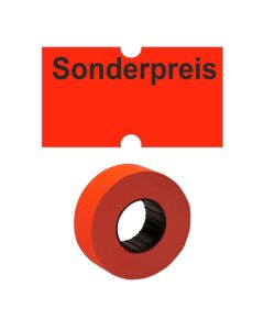 Loch-Etiketten 21,6x12 mm leuchtrot "Sonderpreis" permanent