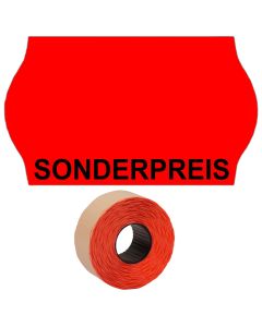 Preisetiketten 32x19mm leuchtrot Druck UNTEN "Sonderpreis" permanent