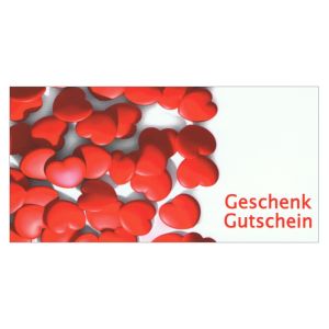  Geschenkgutschein 21x10cm Herzen