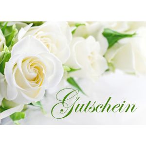 Gutscheinkarte weiße Rosen