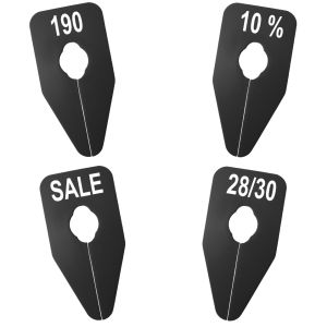 Größentrenner für Rundrohr und Ovalrohr schwarz, Prägung weiß SONDERDRUCK