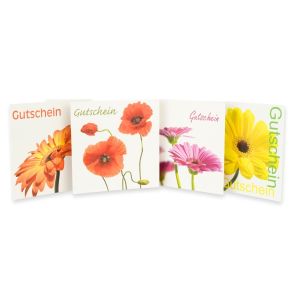 40x Geschenk-Klappkarten Blumen, 4 Motive sortiert (je 10 Stück / Motiv)