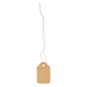 100 Hängeetiketten mit Faden 24x39mm Kraftpapier