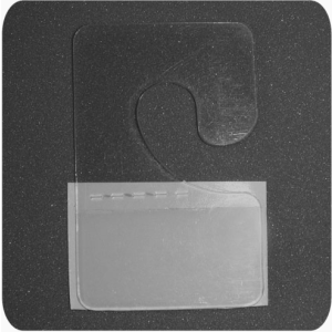 7.200 Hakenaufhänger 27x42mm PVC-Folie transparent mit Abrisskante