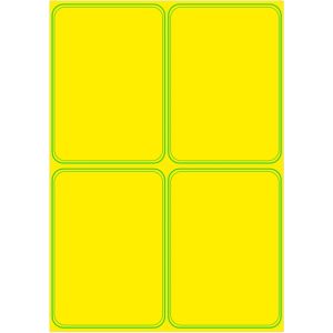 Papierschilder auf A4-Bogen DIN A6 gelb