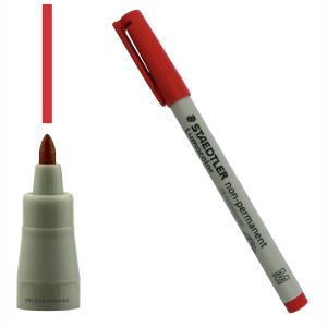 Folienschreiber Staedtler Lumocolor rot M breit wasserlöslich