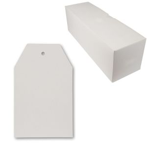 1.000 Kartonetiketten 300 gr/m² EINZELN 50x80mm Sonderform weiß