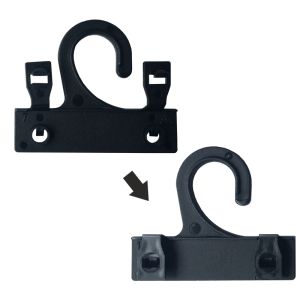 2.500 Halter mit Haken und Doppelverschluss 40x35mm schwarz