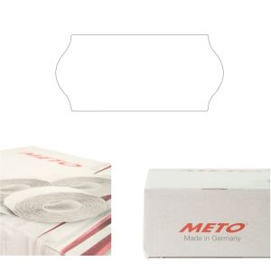 METO-Etiketten 26x12mm Wellenrand weiss permanent