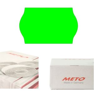 METO-Etiketten 26x16mm Wellenrand leuchtgrün permanent
