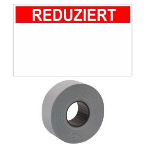 Etiketten rechteckig 26x16mm weiß-rot "reduziert" permanent