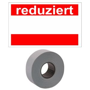 Etiketten rechteckig 26x16mm weiß-rot "reduziert" permanent