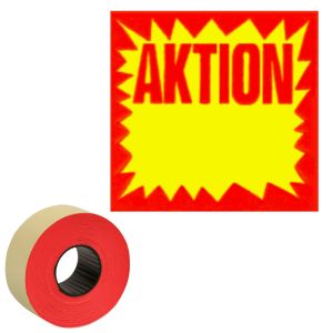 Preisetiketten rechteckig 29x28mm gelb-rot Druck "Aktion" permanent