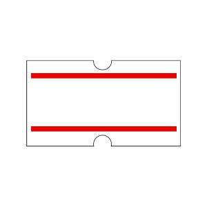 Loch-Etiketten 21,6x12 mm weiß permanent mit 2 roten Preisstrichen
