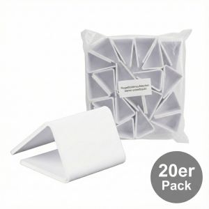 20x Regalbodenaufstecker PB für Stärke 5-20mm unbedruckt weiß