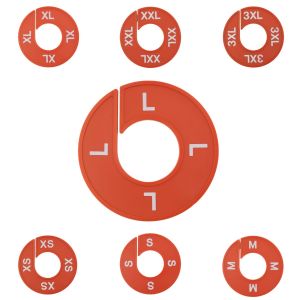 Größenscheibe Premium rot, Prägung weiß, XS - 3XL