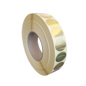 Rollenhaftetiketten 31x23 mm, oval gold glänzend