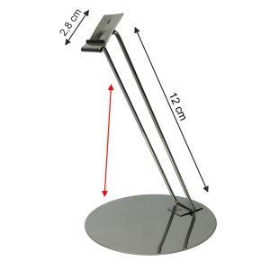 Preisschildständer aus Edelstahl drehbar mit Kipplasche Länge 12cm