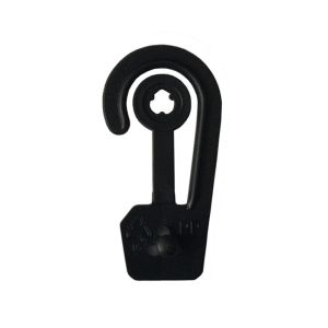 24.000 x Faltbarer Haken aus Kunststoff schwarz 45x25mm