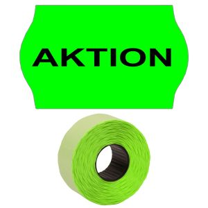 Preisetiketten 26x16mm leuchtgrün "AKTION" permanent