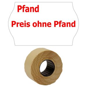 Preisetiketten 26x16mm weiss "Pfand  /  Preis ohne Pfand" permanent