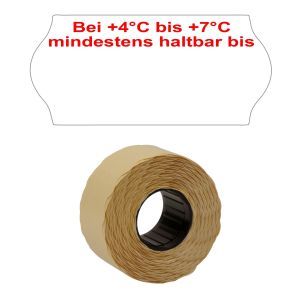 Etiketten 26x12mm weiss "Bei +4°C bis +7°C mindestens haltbar bis" permanent