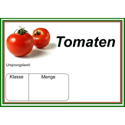 Laminierte Schilder für Obst und Gemüse, DIN A6, „Tomaten“