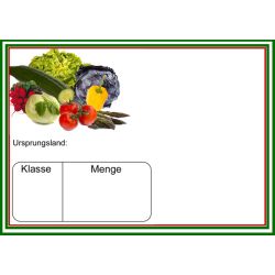 Laminierte Schilder Gemüse, DIN A6