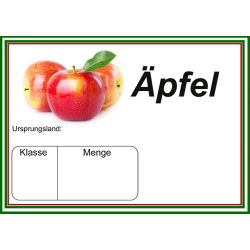 Laminierte Schilder für Obst und Gemüse, DIN A6, „Äpfel“