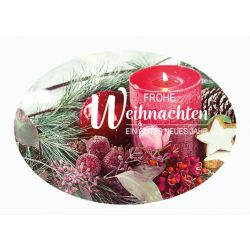 Etiketten oval Weihnachten rote Kerze