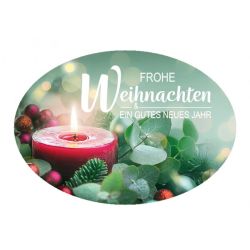 Etiketten oval Weihnachten Eukalyptus