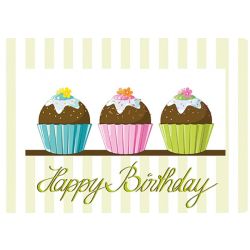 Etiketten Cupcake "Happy Birthday"