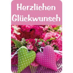 Etiketten Herzen ''Herzlichen Glückwunsch''