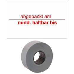 Etiketten rechteckig 26x16mm weiss "abgepackt am / Mind. haltbar bis" permanent