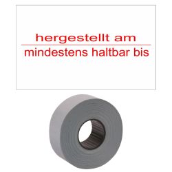 Etiketten rechteckig 26x16mm weiss "abgepackt am / Mind. haltbar bis" permanent