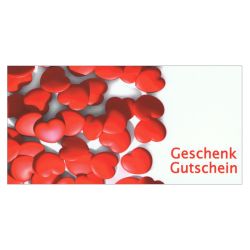  Geschenkgutschein 21x10cm Herzen