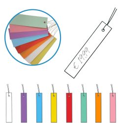 Hängeetiketten mit Draht 20×120 mm, verschiedene Farben