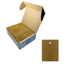 Kartonetiketten 35x45mm einzeln geschnitten brauner Umweltkarton