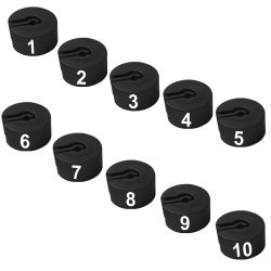 Größenringe für Kleiderbügel schwarz, Prägung weiß fortlaufend nummeriert