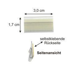 Klemmschienen Preisschildhalter selbstklebend  3 cm lang