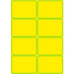 Papierschilder auf A4-Bogen DIN A7 gelb Rand in grün