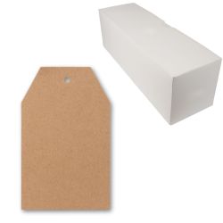 1.000 Kartonetiketten 300 gr/m² EINZELN 50x80mm Sonderform braun, Kraftpapier