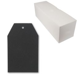 Kartonetiketten einzeln geschnitten in 50x80mm schwarz unbedruckt