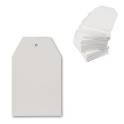 200 Kartonetiketten 300 gr/m² EINZELN 50x80mm Sonderform weiß